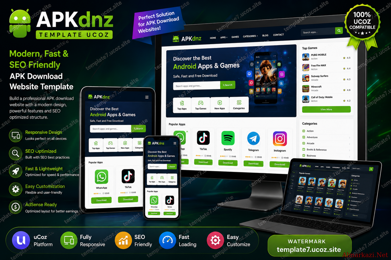 Premium APKdnz Template Ucoz – Lightweight, Cross-Device Compatible, and Search Friendly Layout