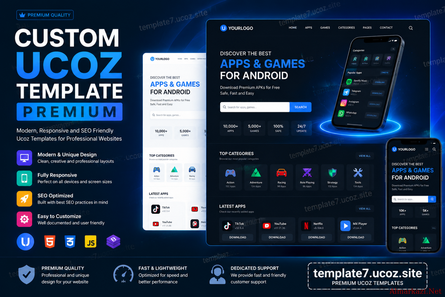 Creating a Responsive APK Download Website Using uCoz Templates